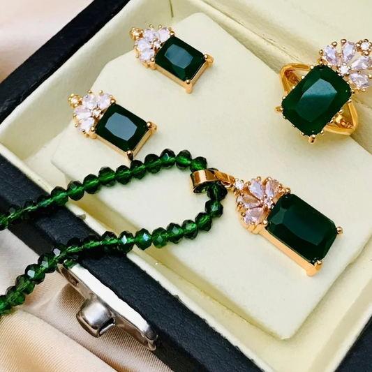 Emerald Petal Radiance Set